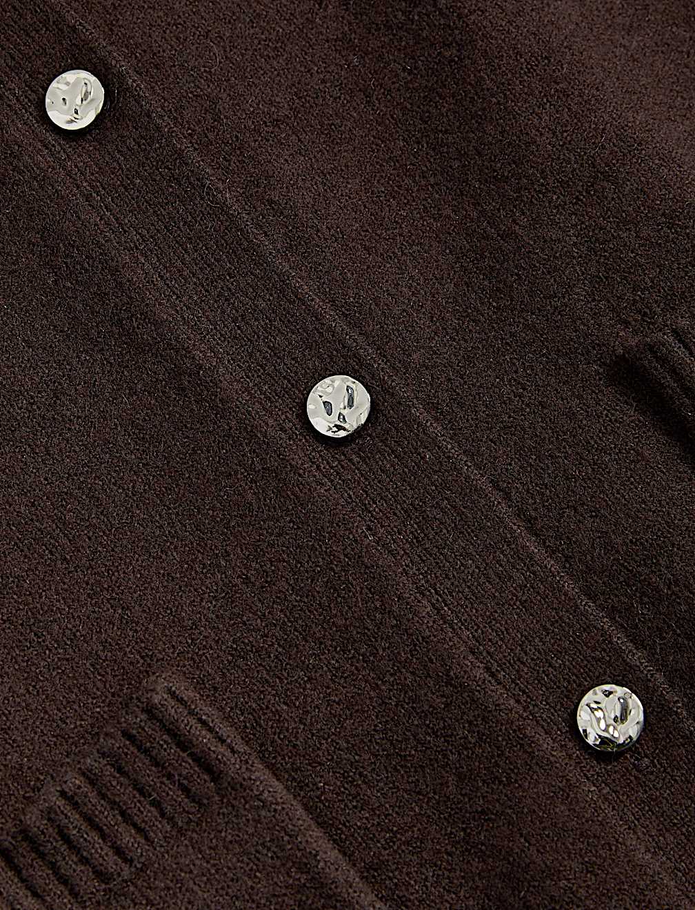 Air-Yarn Crew Neck Button Front Cropped Cardigan