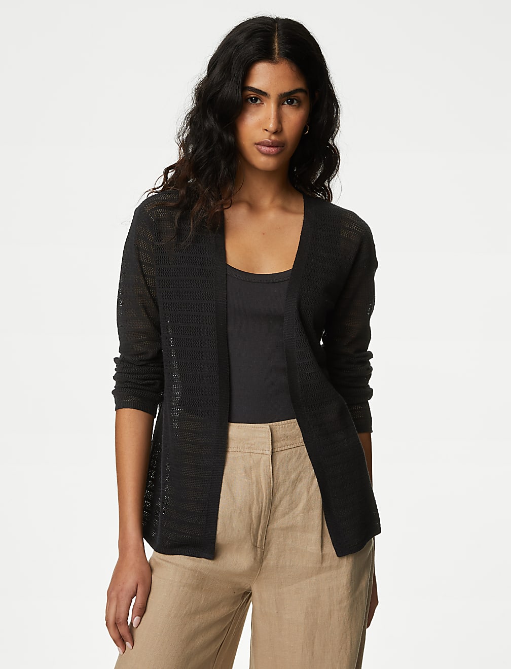 Edge to Edge Cardigan with Linen