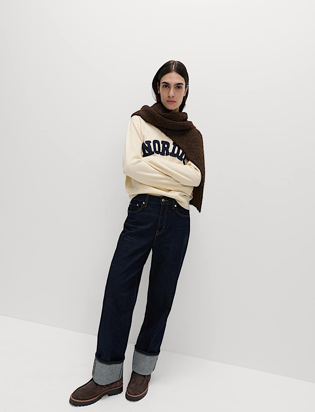 Slogan Funnel Neck Jumper