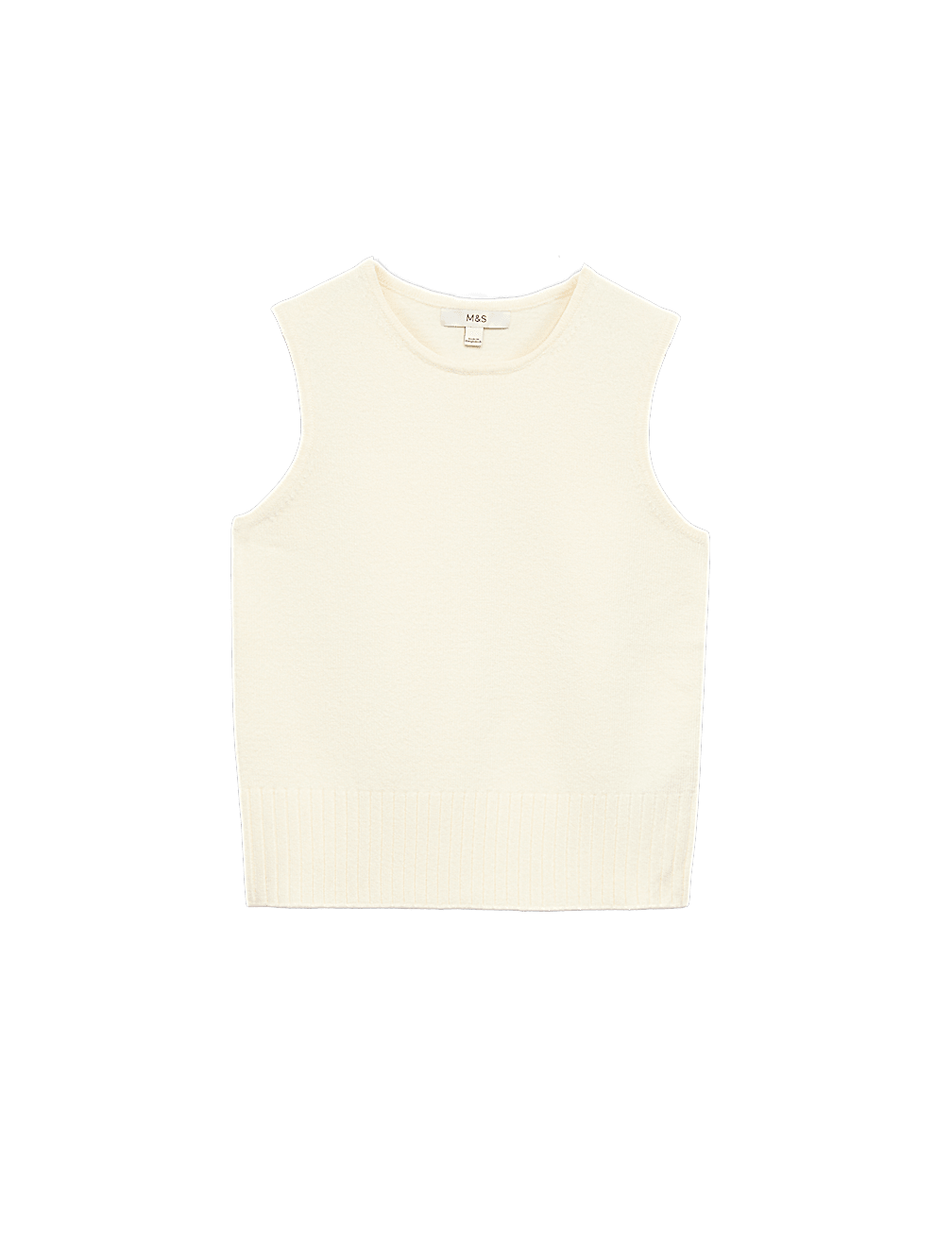 Air-Yarn Crew Neck Knitted Vest