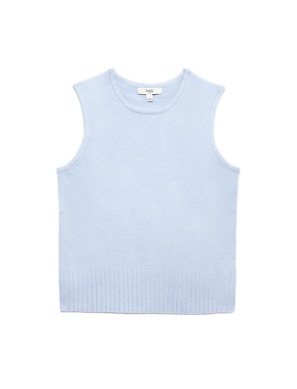 Air-Yarn Crew Neck Knitted Vest