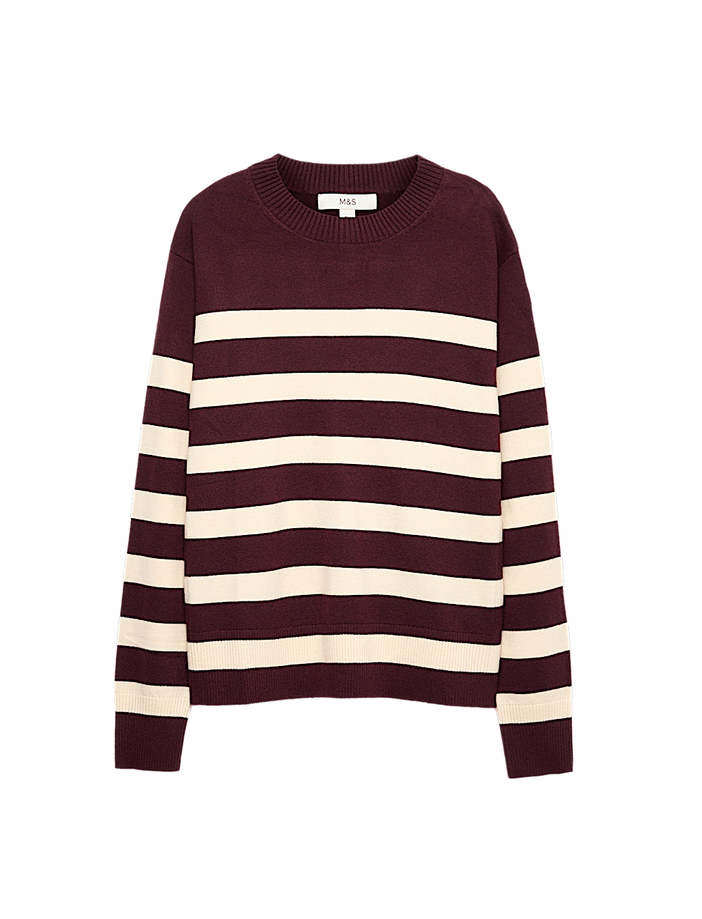 Air-Yarn Striped Crew Jumper