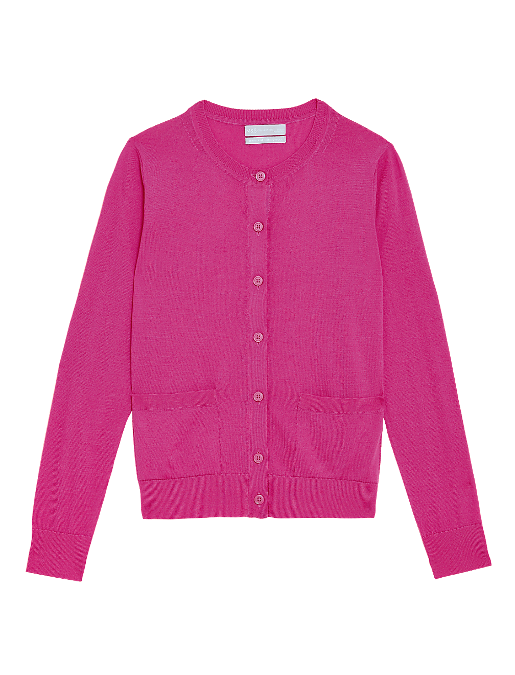 Pure Merino Wool Crew Neck Cardigan