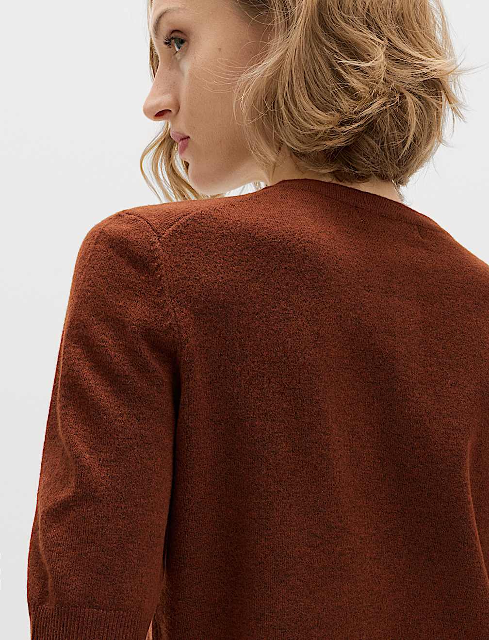 Air-Yarn Button Front Short Sleeve Cropped Cardigan