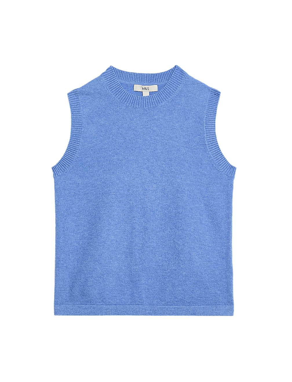 Air-Yarn Crew Neck Knitted Vest