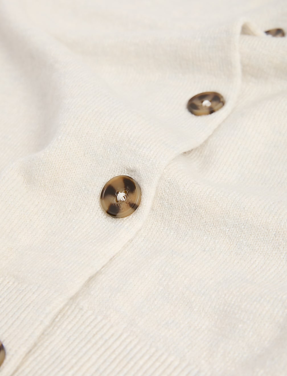 Air-Yarn Ribbed Crew Neck Cardigan