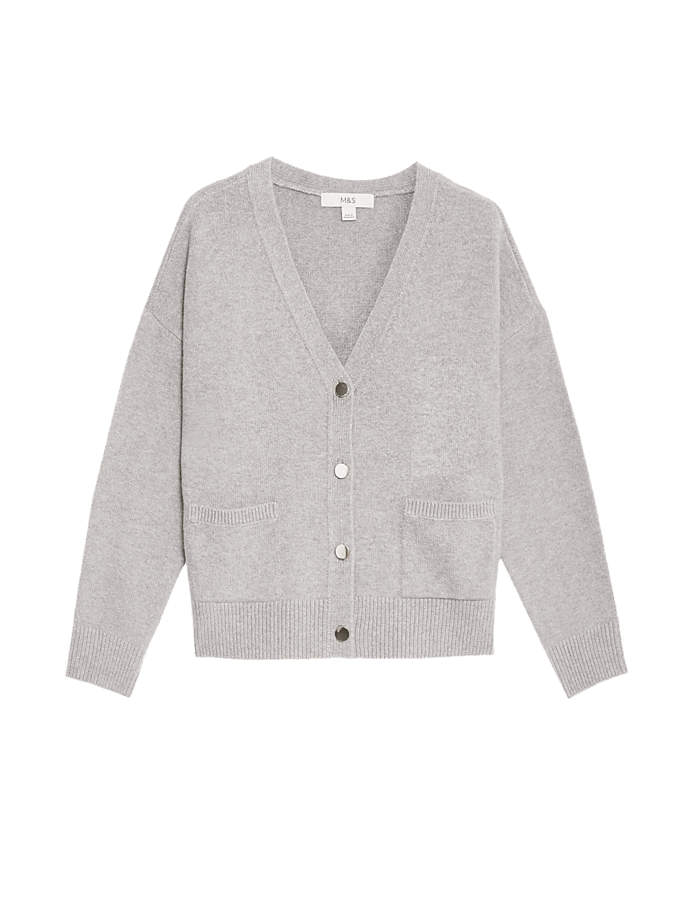 V-Neck Button Front Relaxed Cardigan