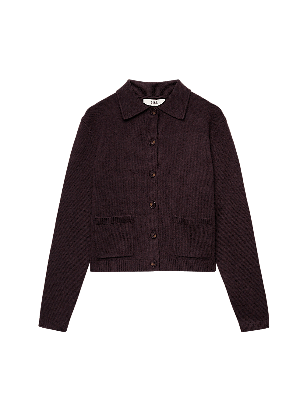 Air-Yarn Collared Relaxed Cropped Cardigan