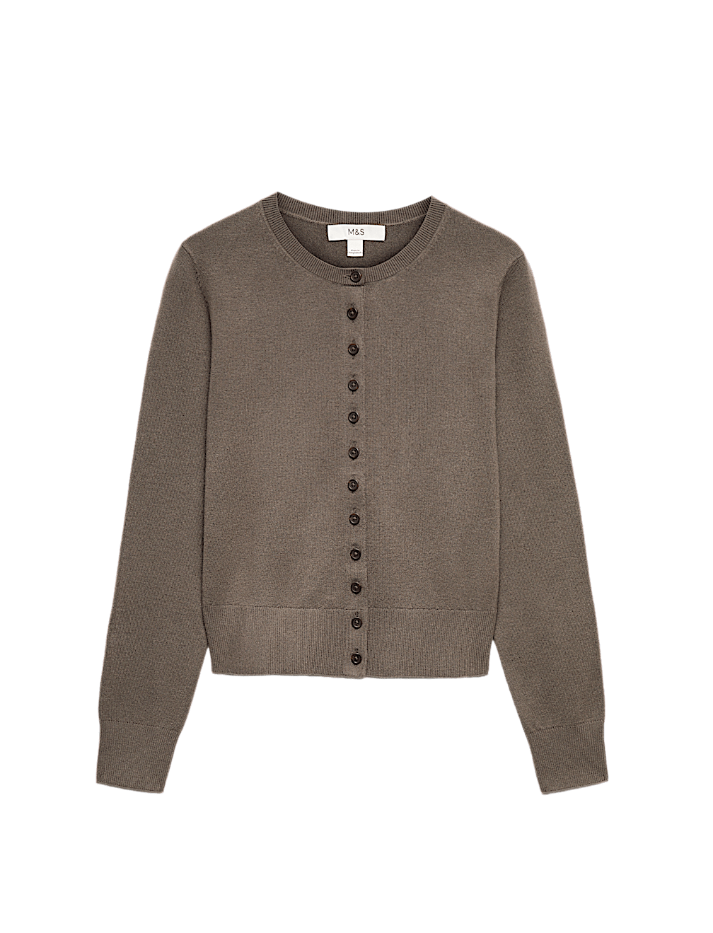 Air-Yarn Crew Neck Short Cardigan