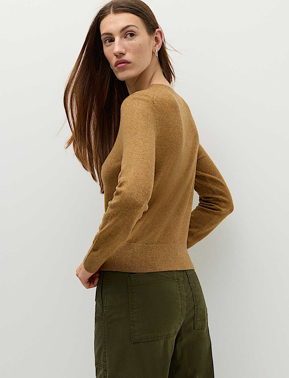 Air-Yarn Crew Neck Short Cardigan