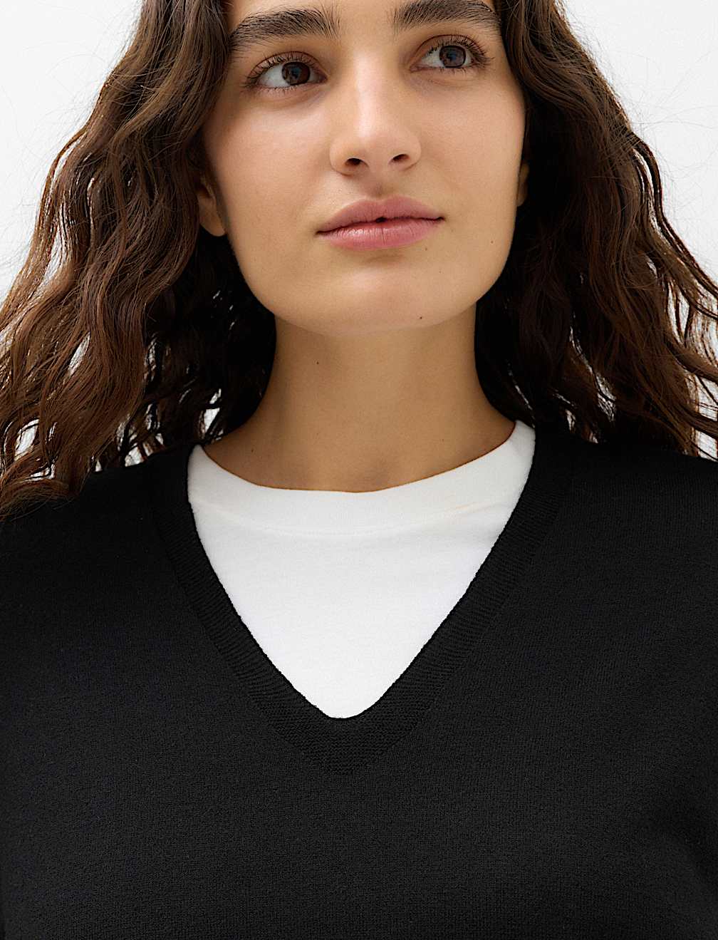 V Neck Relaxed Jumper with Wool