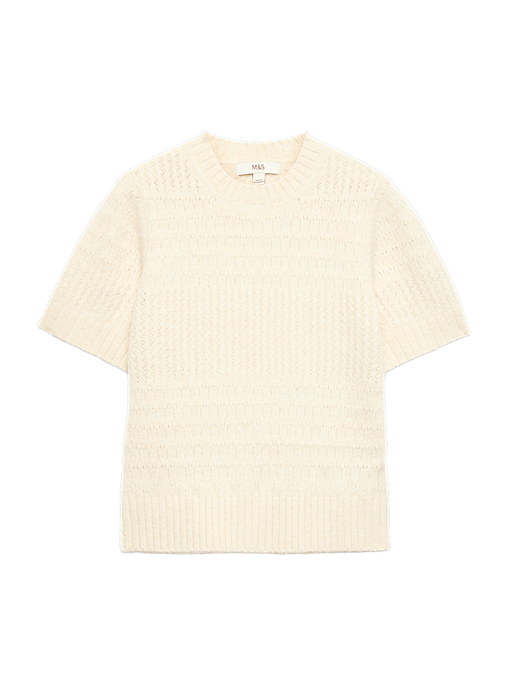 Pointelle Knitted Top With Wool