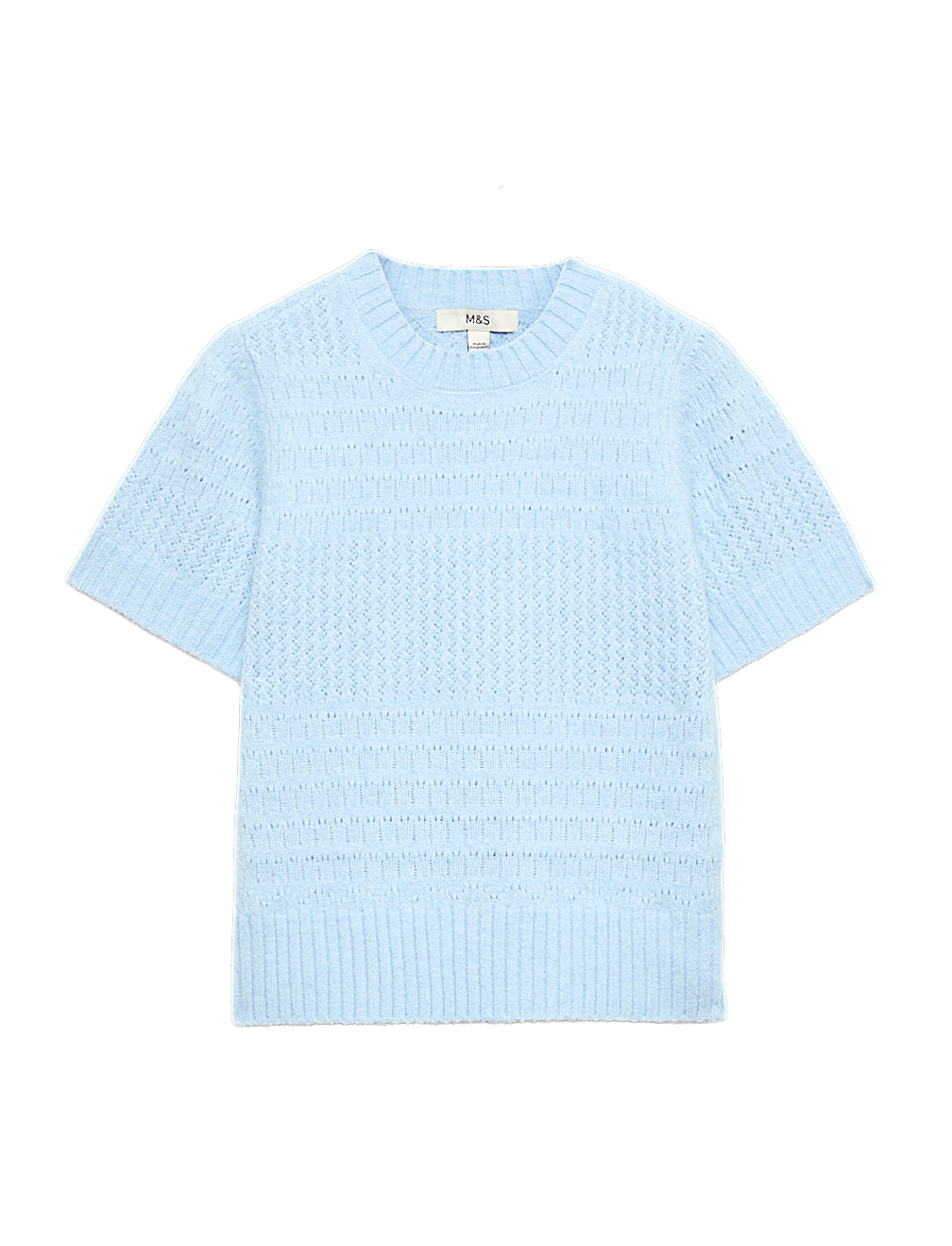 Pointelle Knitted Top With Wool