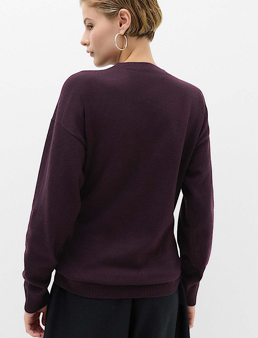 Tie Front Crew Neck Relaxed Jumper