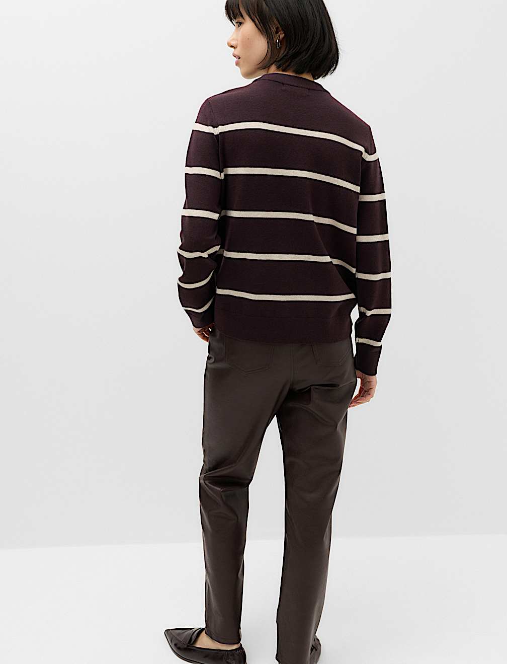Air-Yarn Striped Crew Neck Jumper