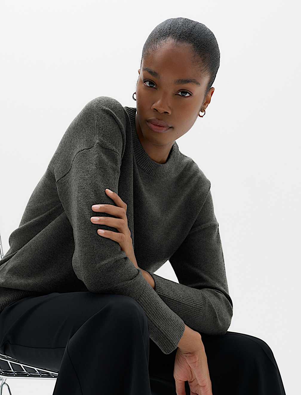 Air-Yarn Oversized Longline Jumper