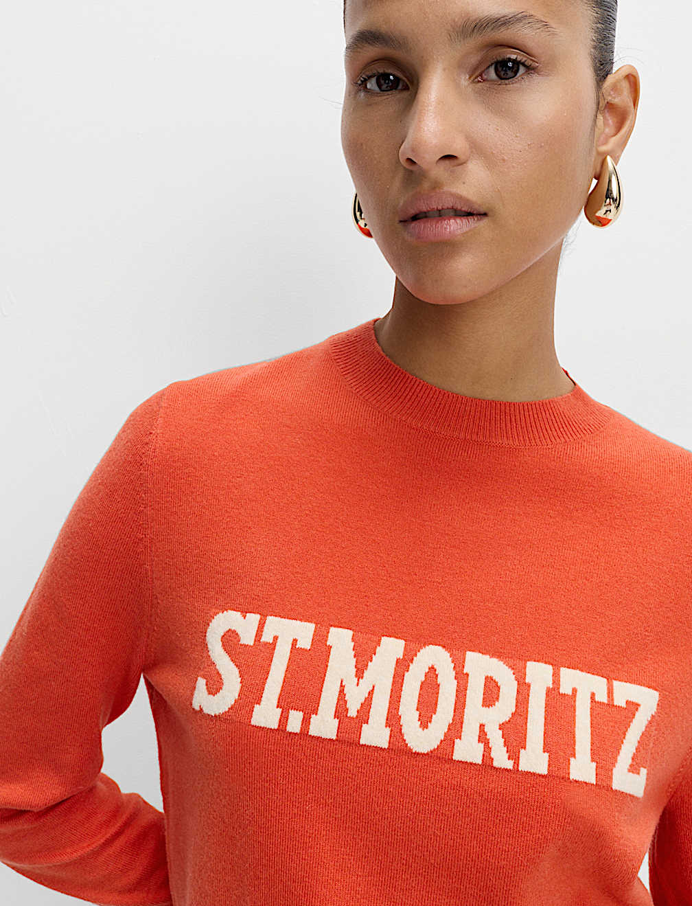 Air-Yarn Slogan Crew Neck Jumper