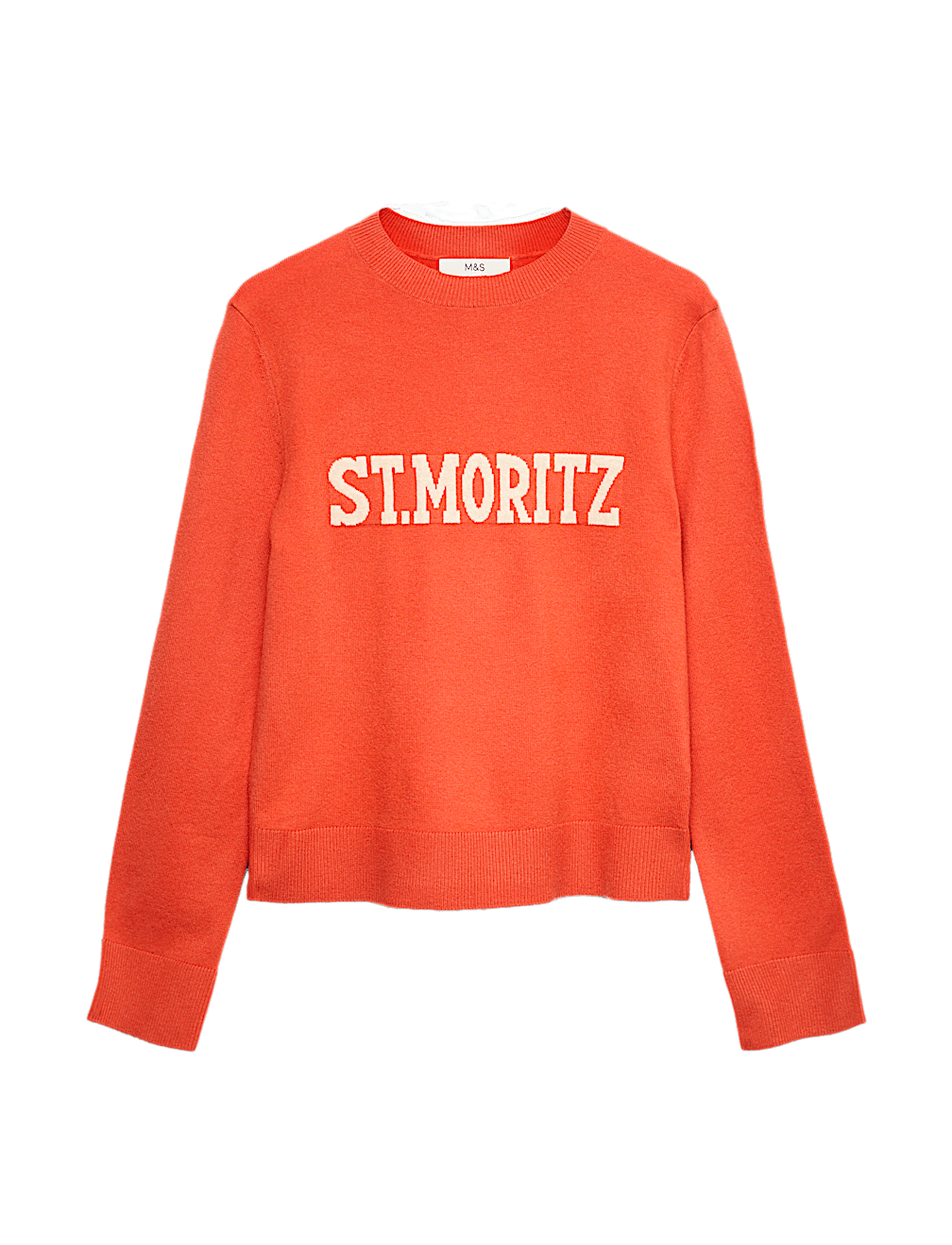 Air-Yarn Slogan Crew Neck Jumper