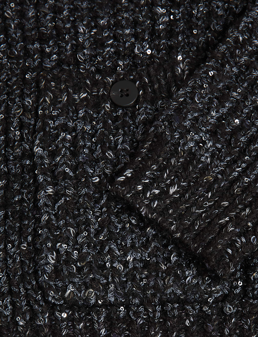 Recycled Blend Sequin Crew Neck Cardigan