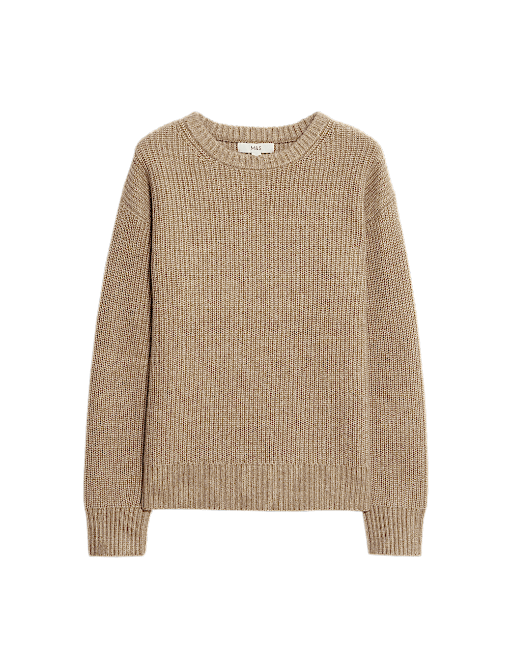 Cloud-Yarn Ribbed Crew Neck Jumper