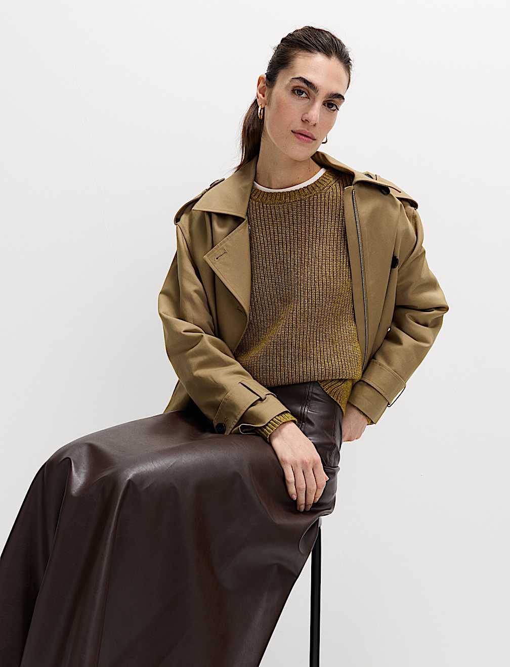 Cloud-Yarn Ribbed Crew Neck Jumper