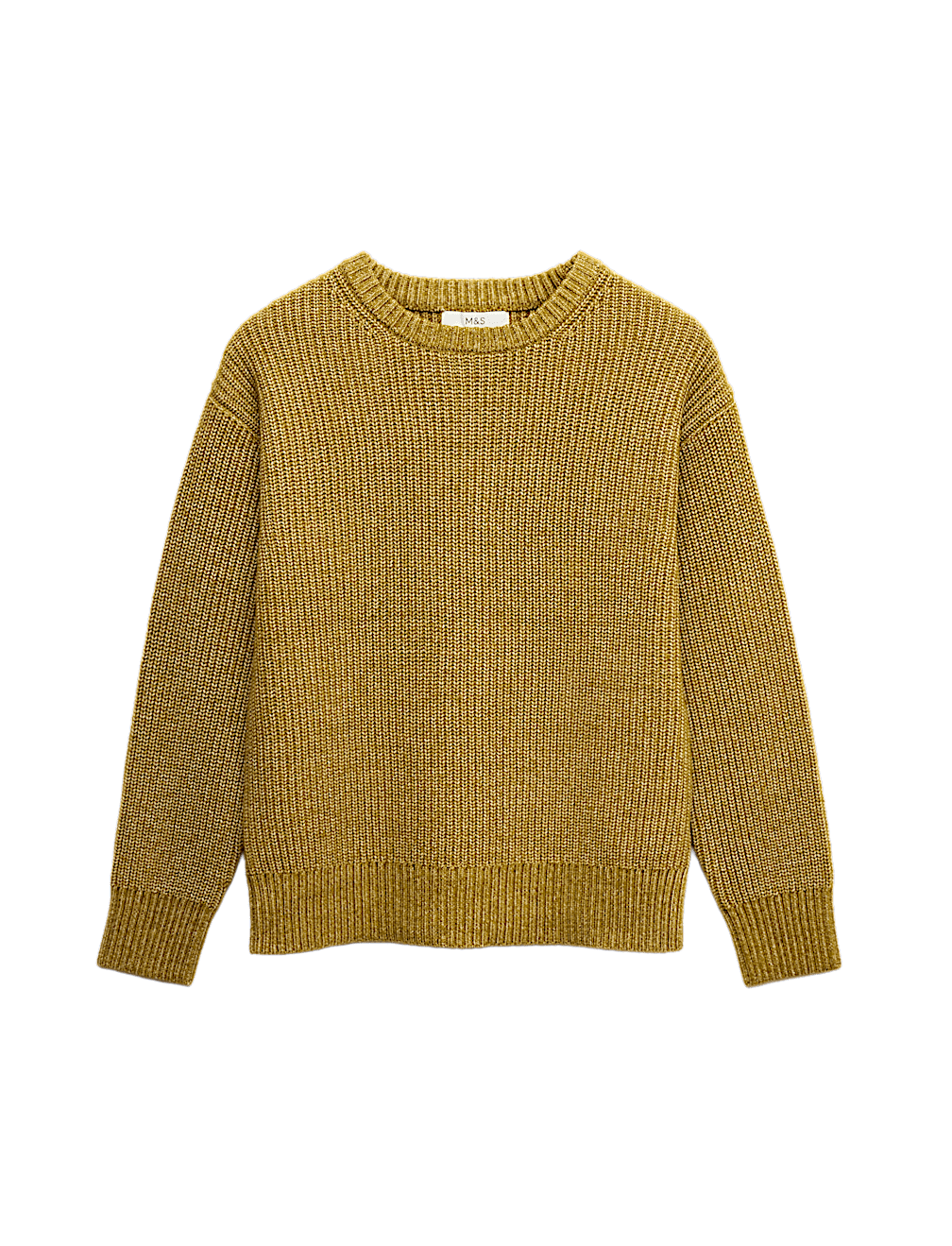 Cloud-Yarn Ribbed Crew Neck Jumper