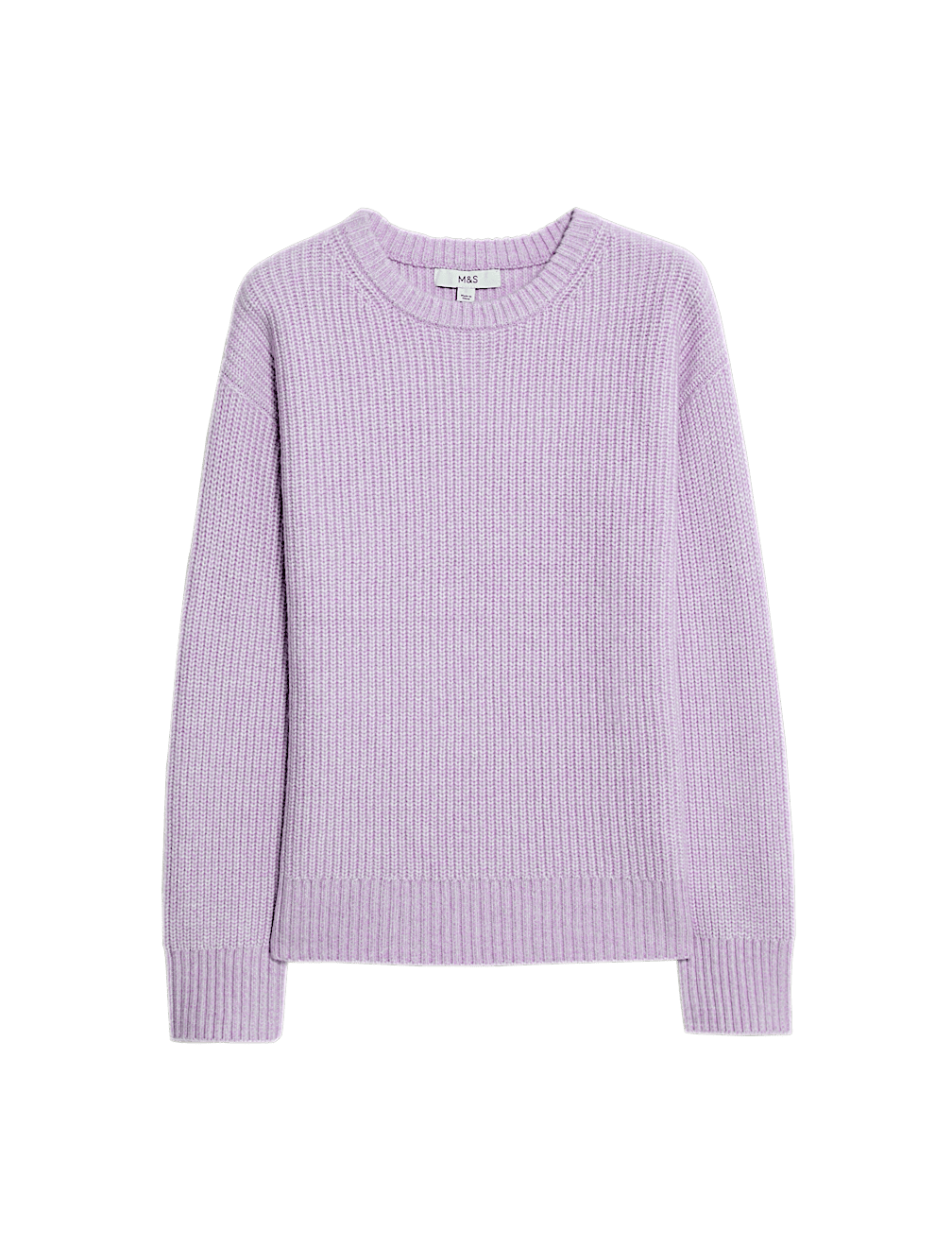 Cloud-Yarn Ribbed Crew Neck Jumper