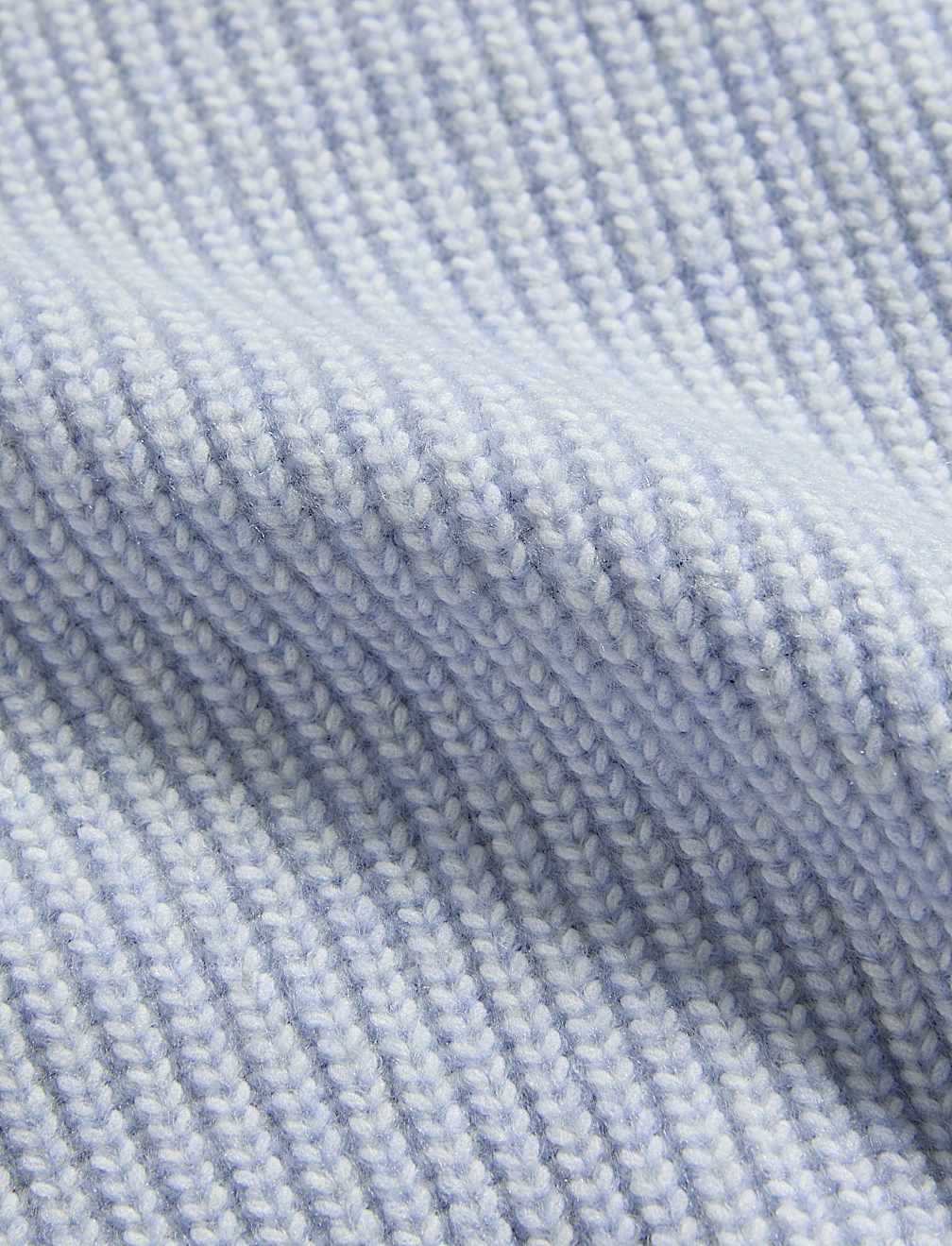 Cloud-Yarn Ribbed Crew Neck Jumper