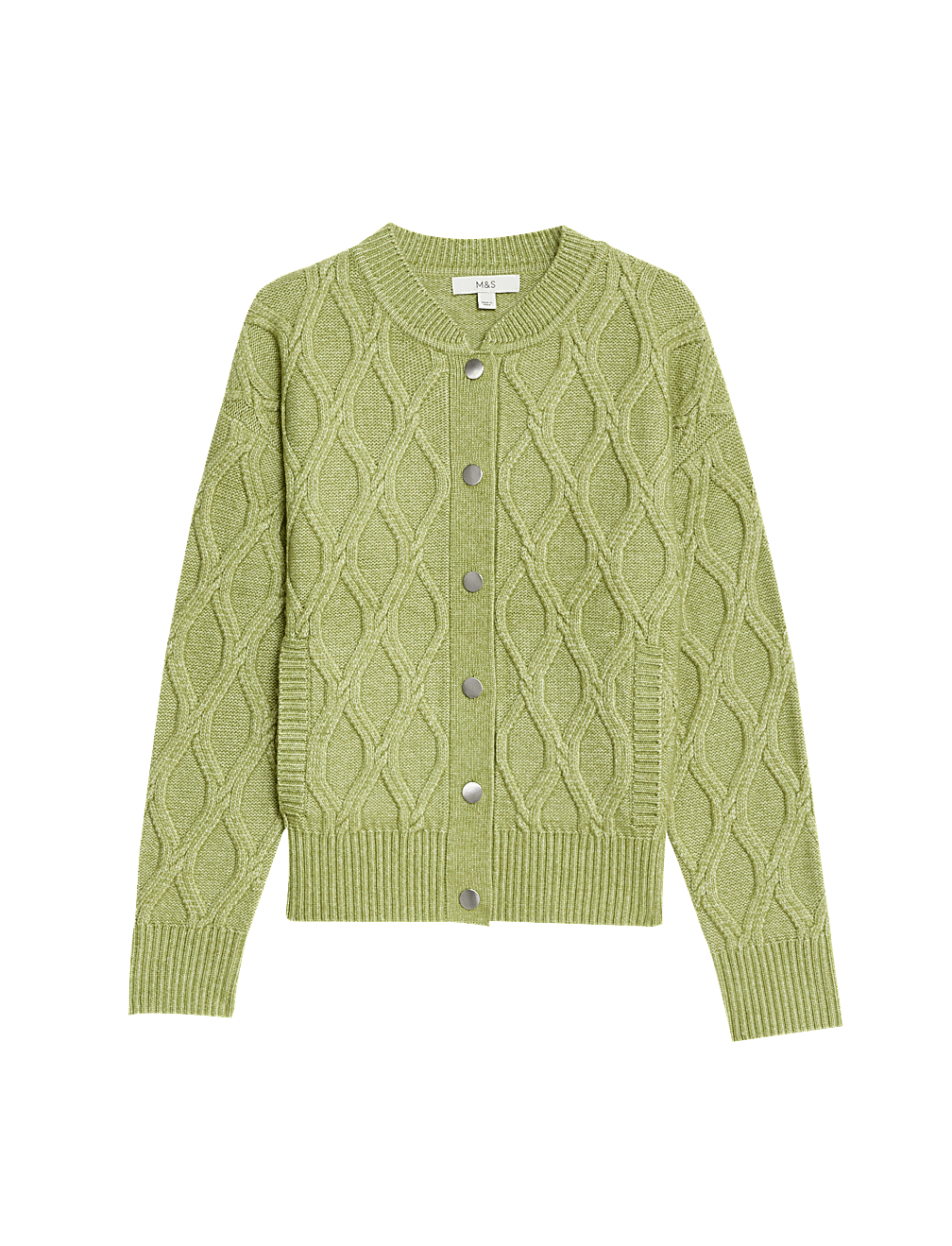 Cable Knit Cloud-Yarn Bomber Cardigan