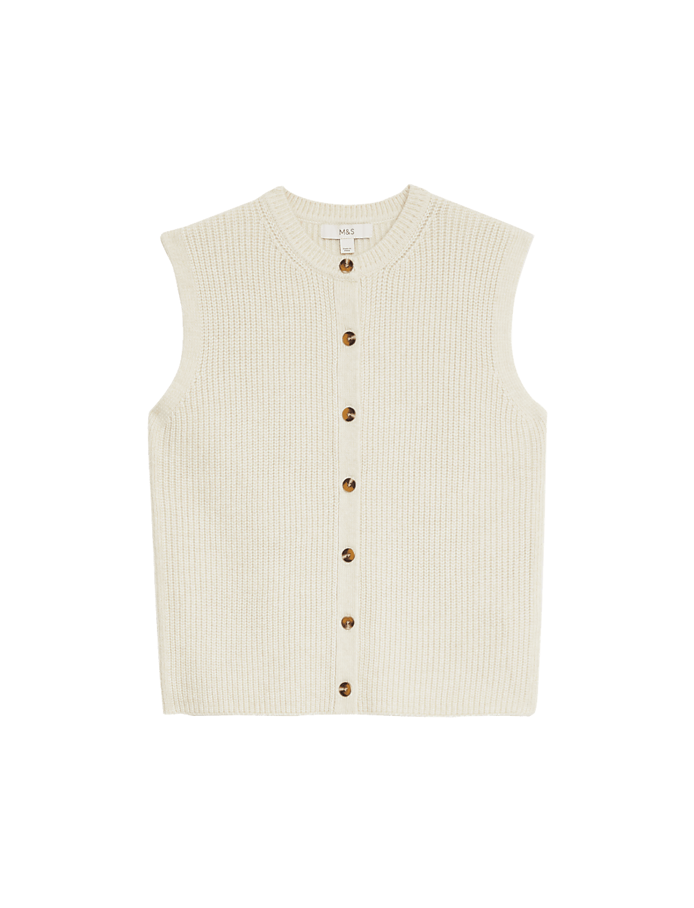 Cloud-yarn Knitted Crew Neck Waistcoat