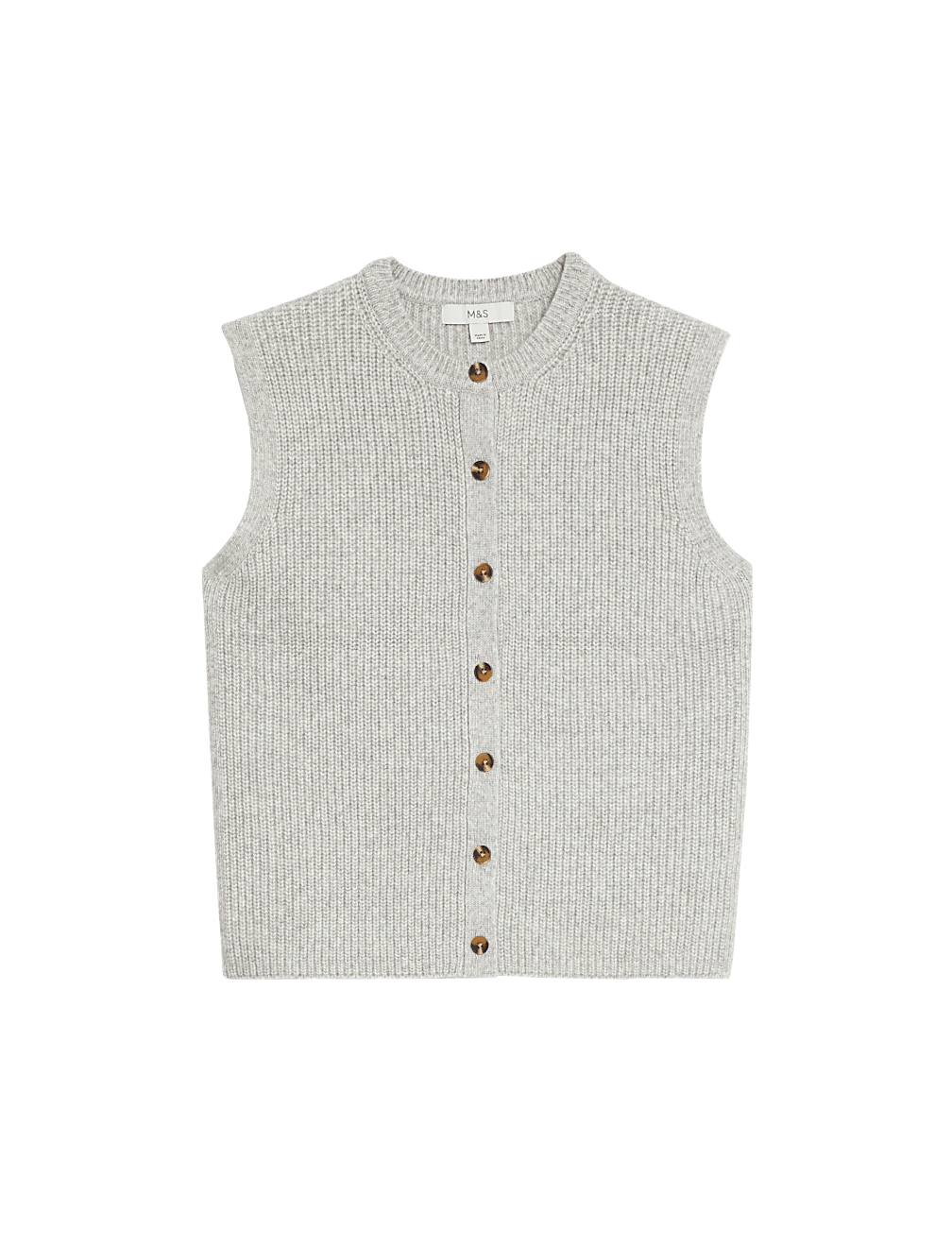 Cloud-yarn Knitted Crew Neck Waistcoat