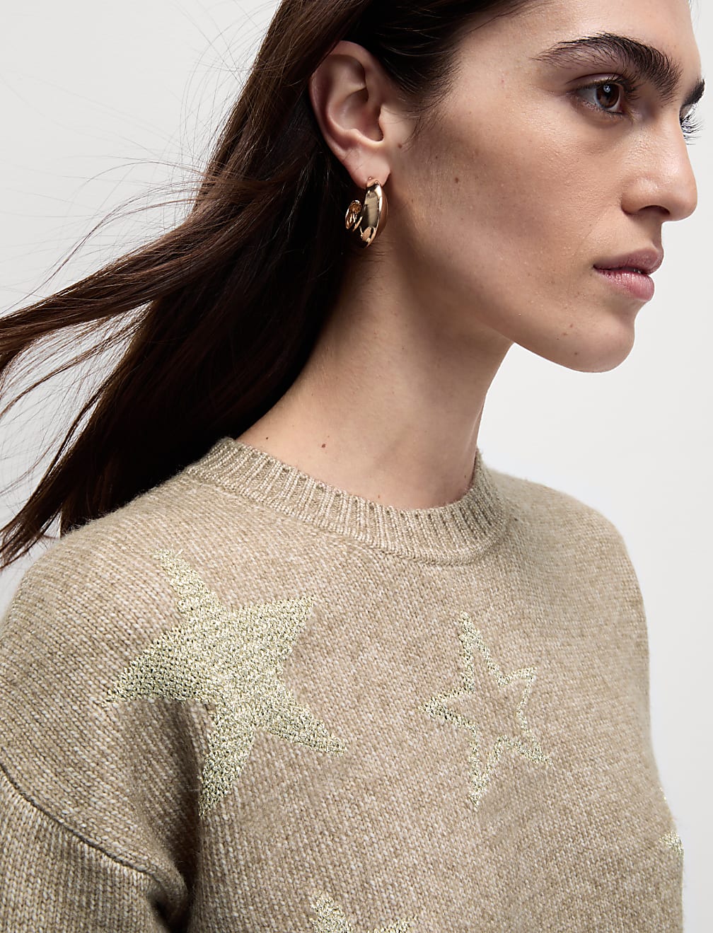 Star Crew Neck Relaxed Fit Jumper