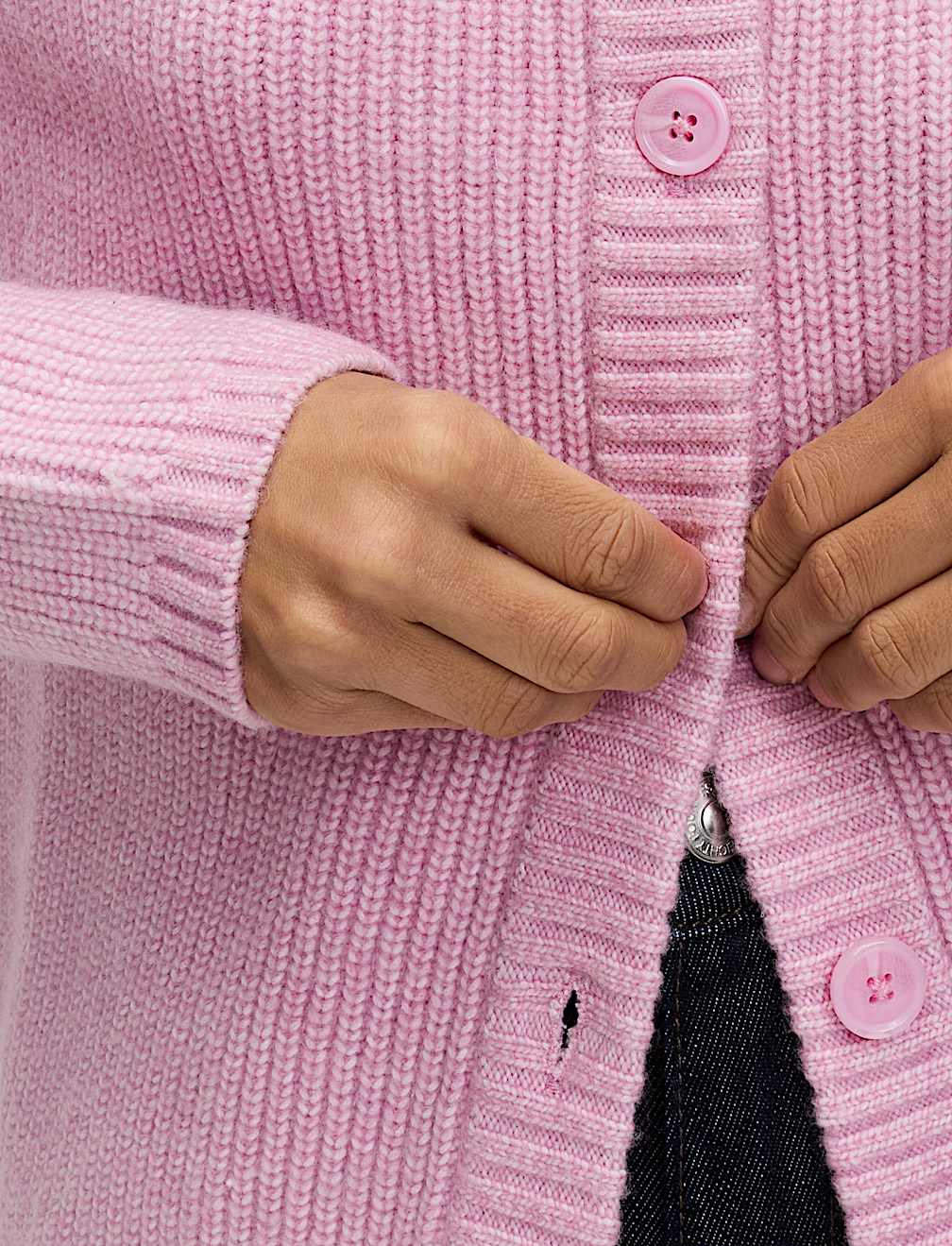 Textured Embellished Button Front Cardigan