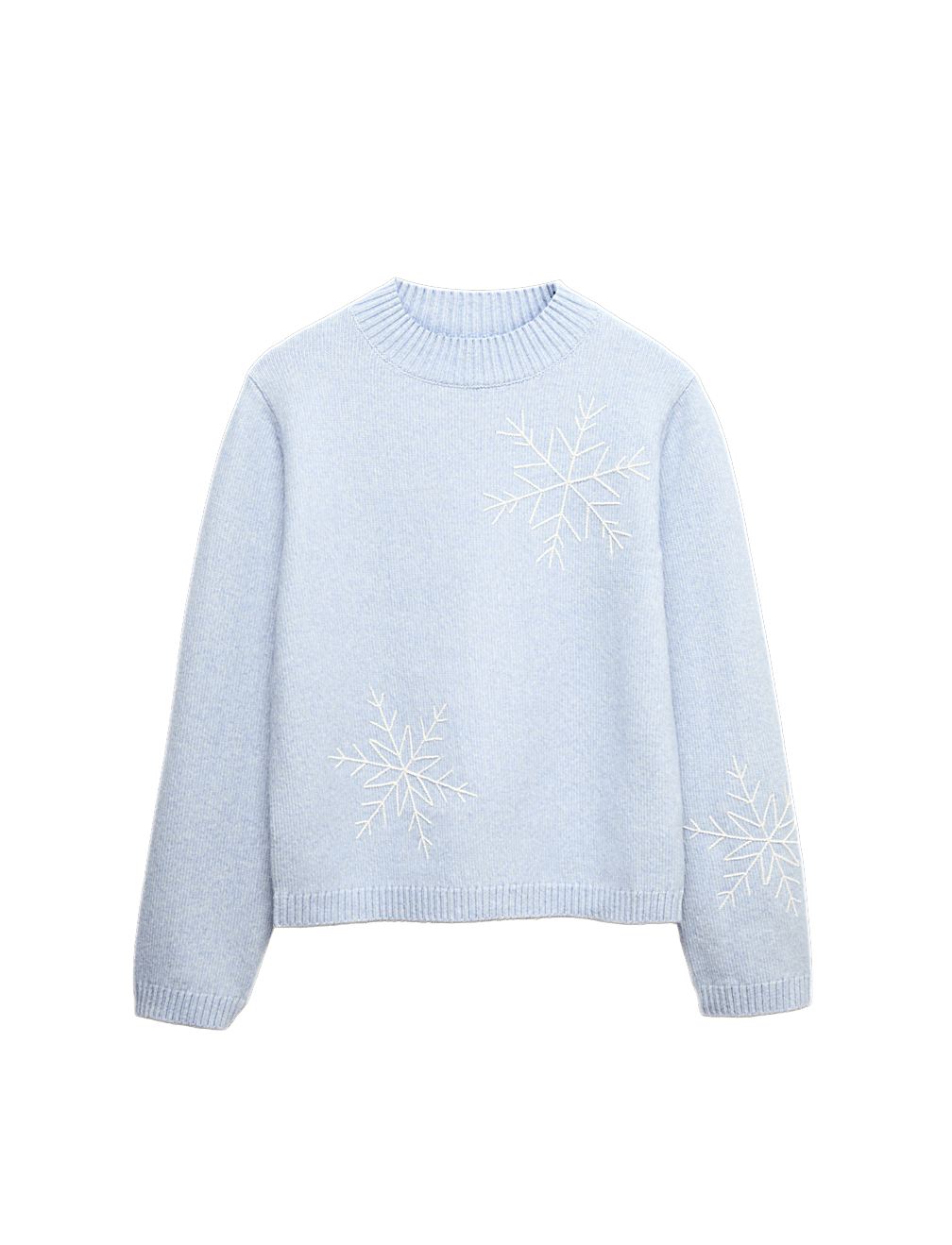 Cloud-Yarn Embroidered Crew Neck Jumper