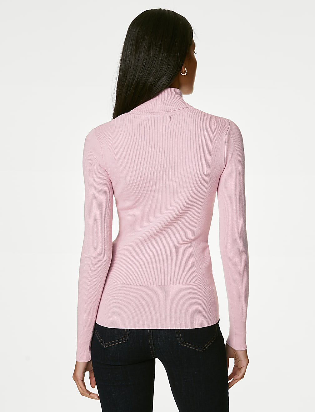 Viscose Mix Textured High Neck Jumper