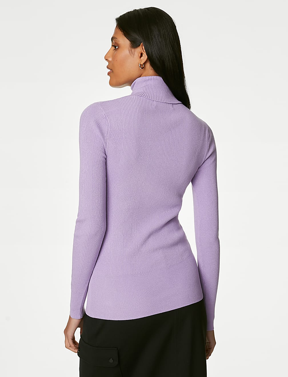 Viscose Mix Textured High Neck Jumper