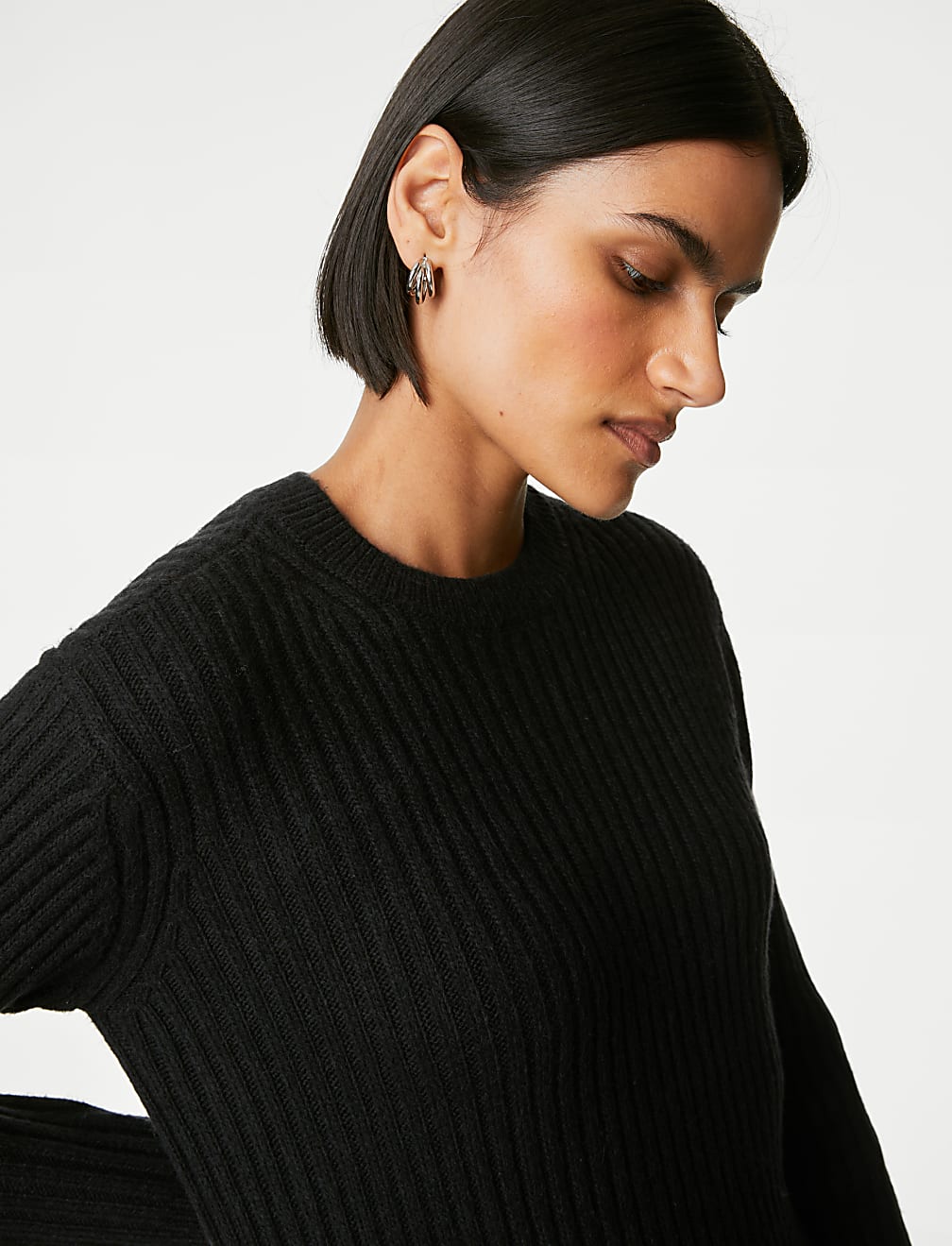 Ribbed Knitted Midi Dress