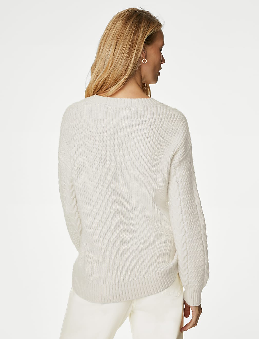 Cable Knit V-Neck Jumper