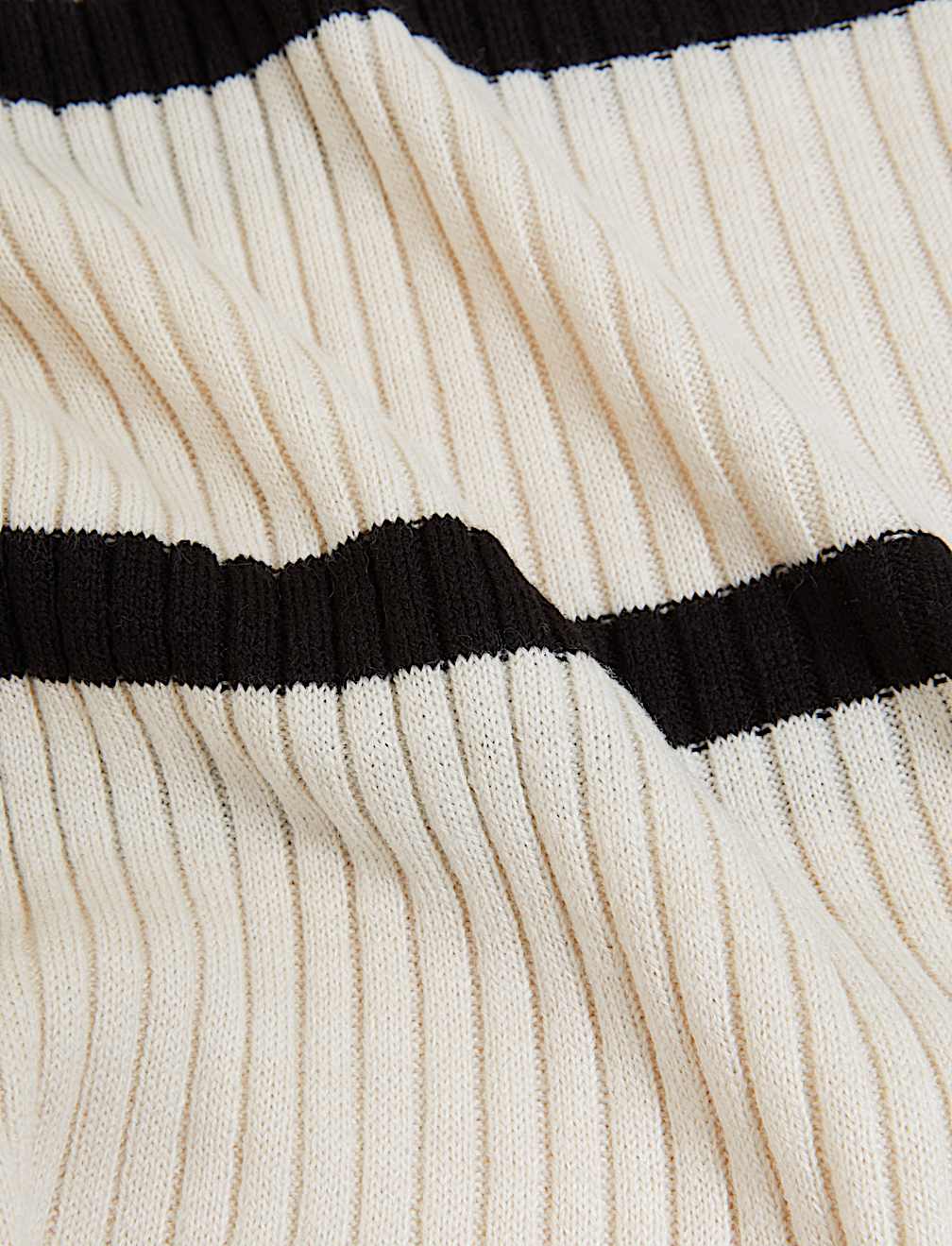 Striped Funnel Neck Relaxed Longline Jumper