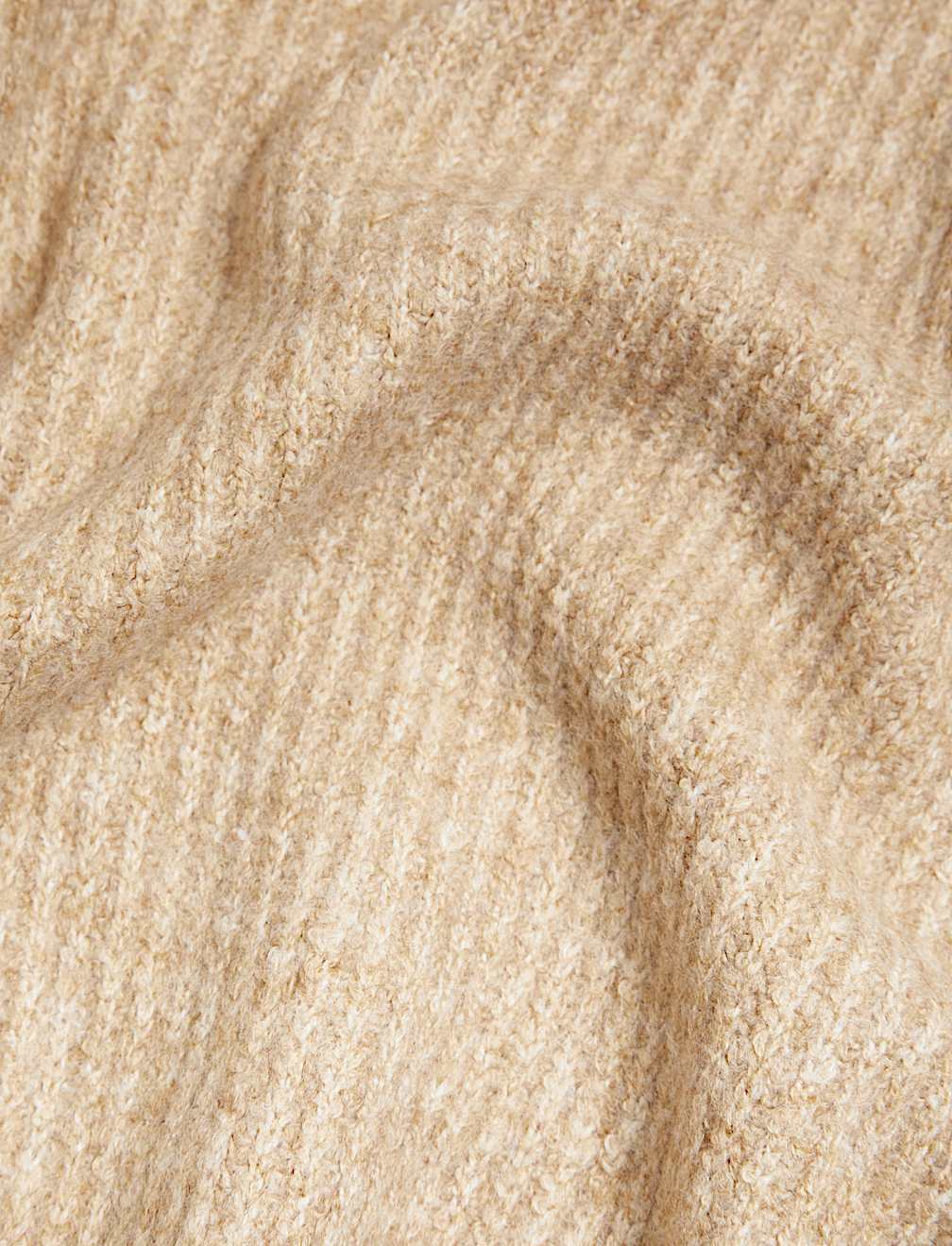 Ribbed Funnel Neck Zip Up Cardigan