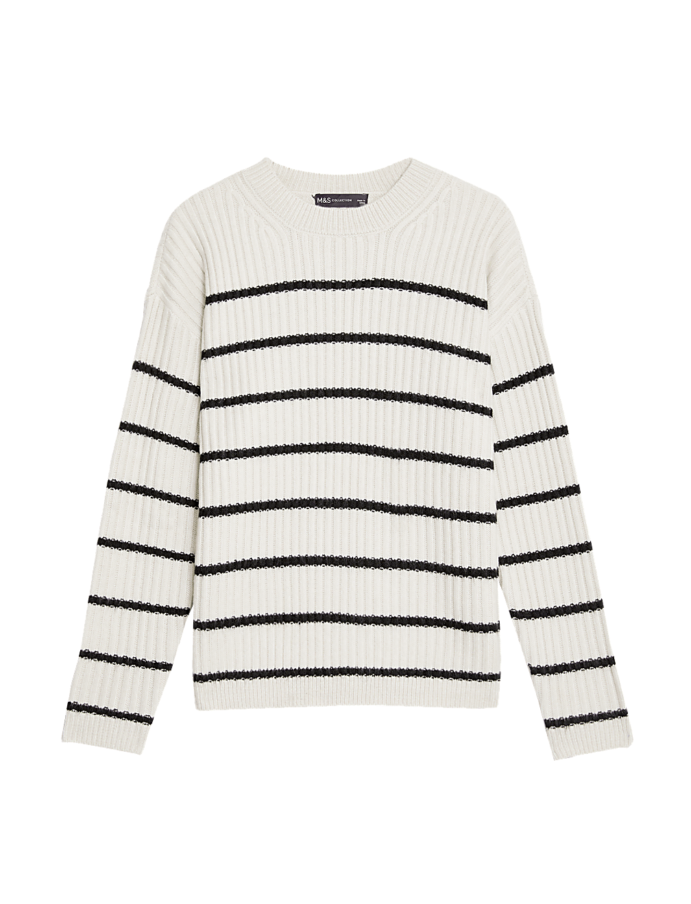 Ribbed Striped Knitted Jumper