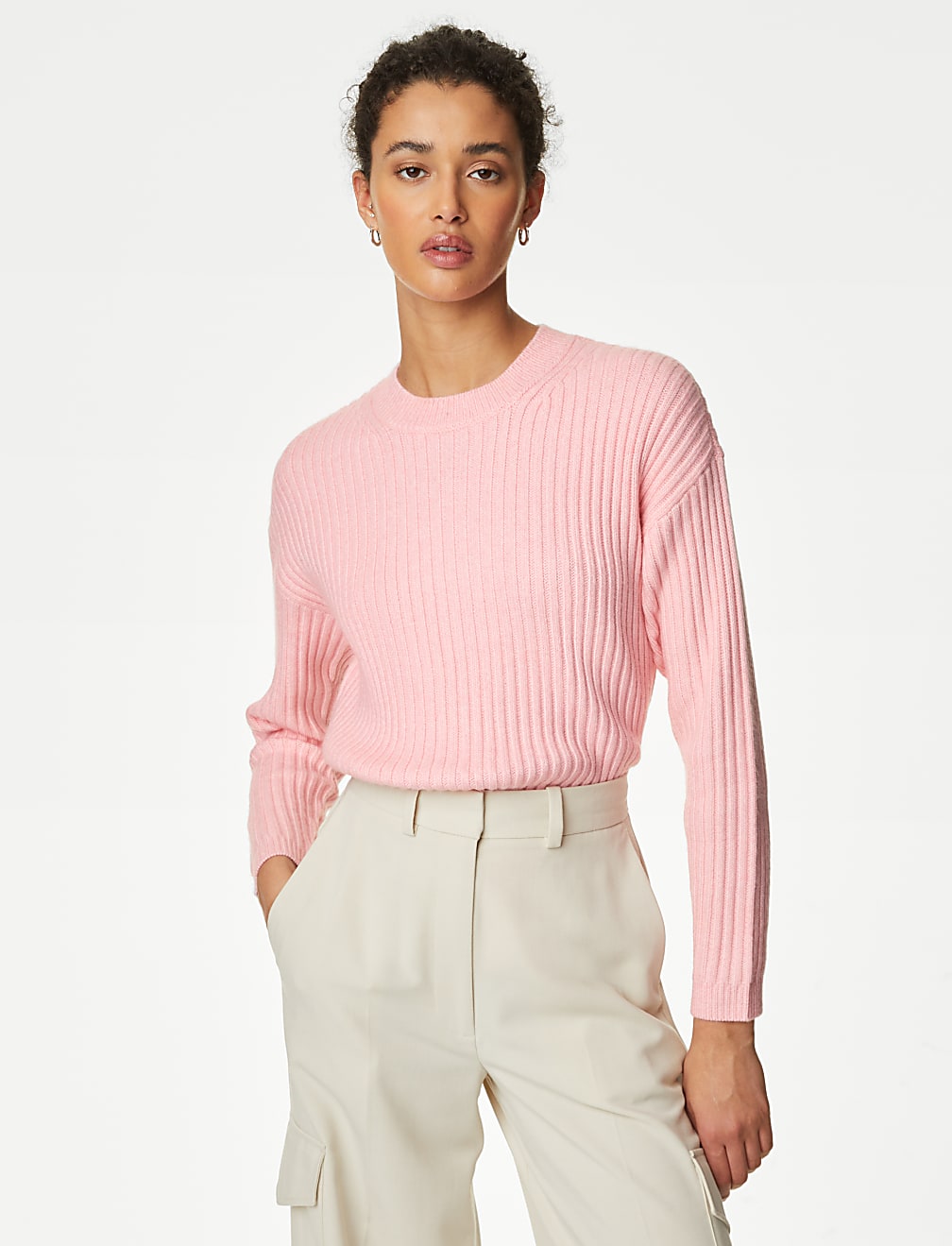 Ribbed Crew Neck Jumper