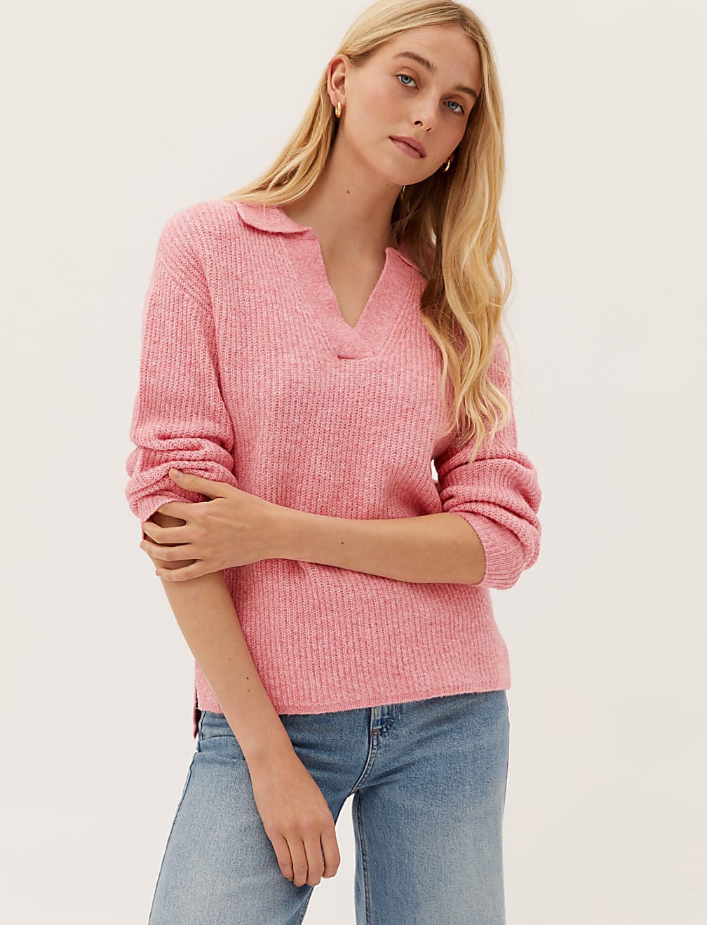 Ribbed Collared Jumper