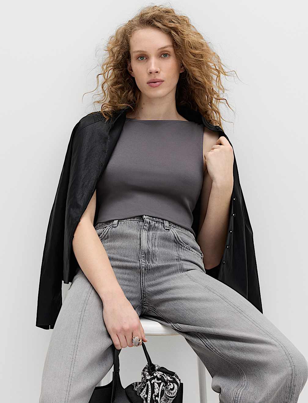 Cotton Rich Slash Neck Slim Fit Vest