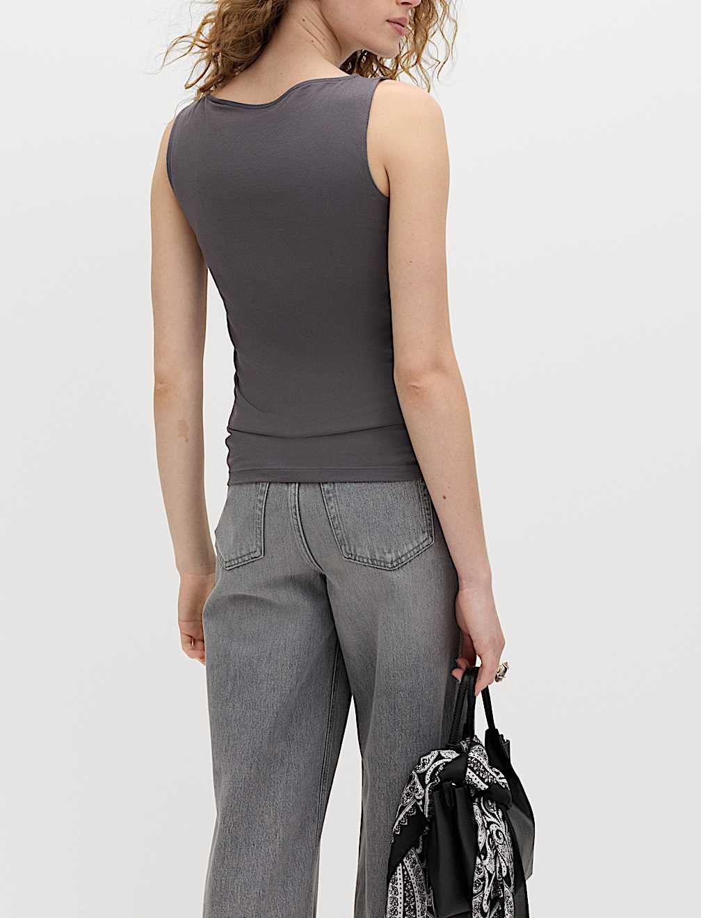 Cotton Rich Slash Neck Slim Fit Vest