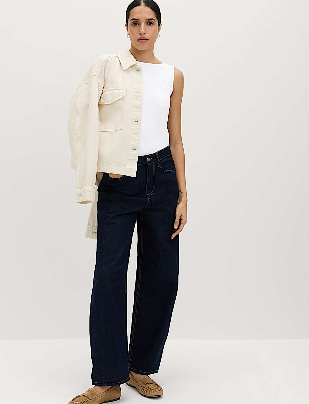 Cotton Rich Slash Neck Slim Fit Vest