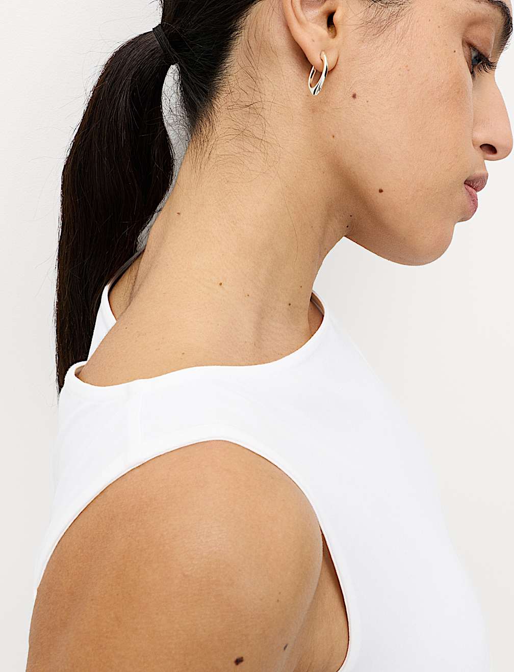 Cotton Rich Slash Neck Slim Fit Vest