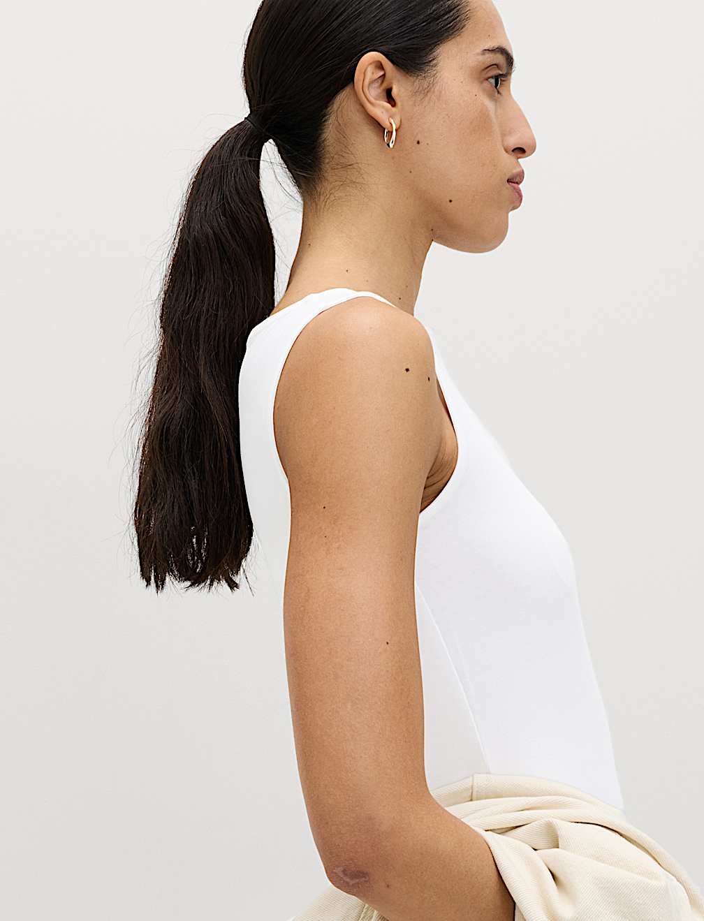 Cotton Rich Slash Neck Slim Fit Vest