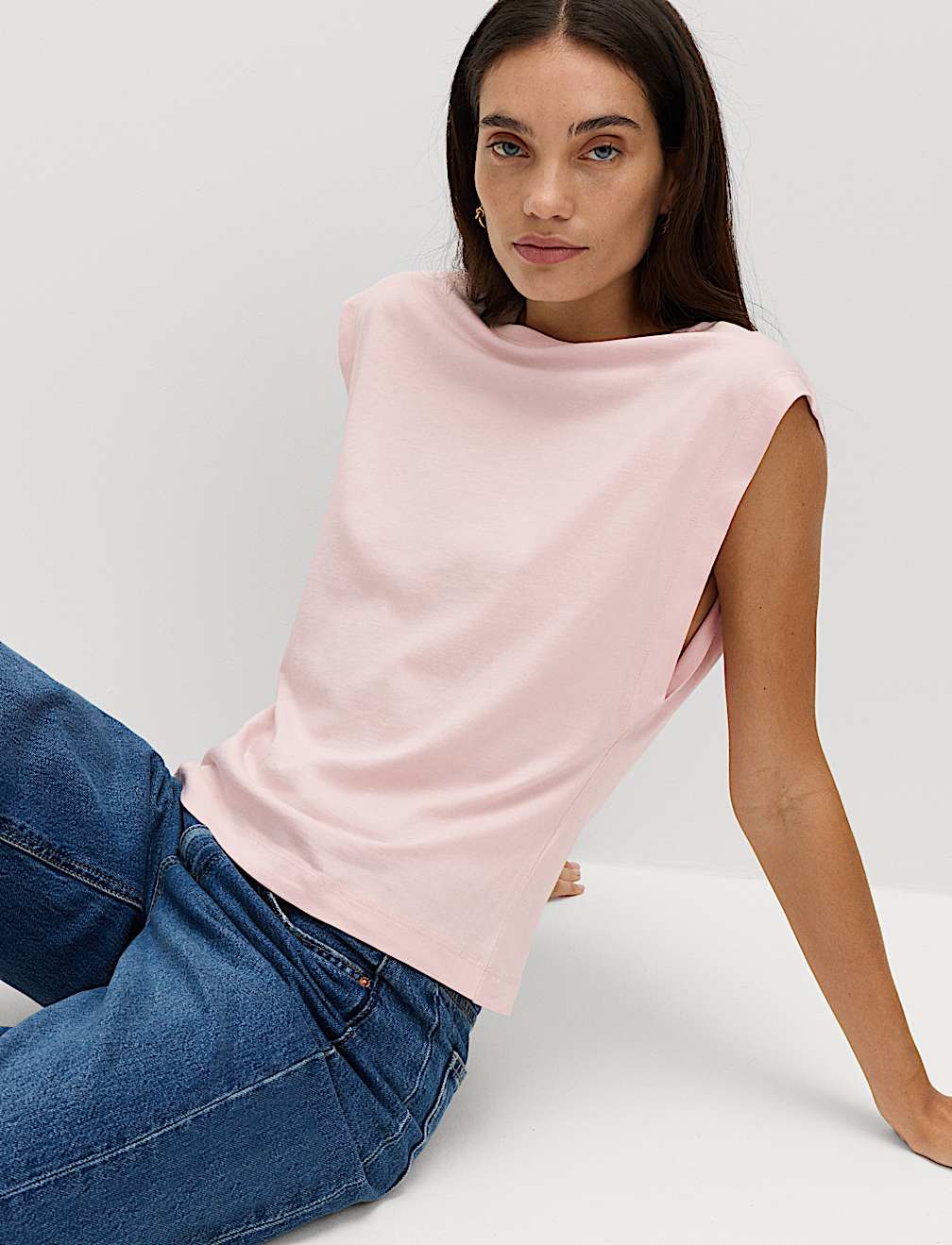 Pure Cotton Cap Sleeve T-Shirt