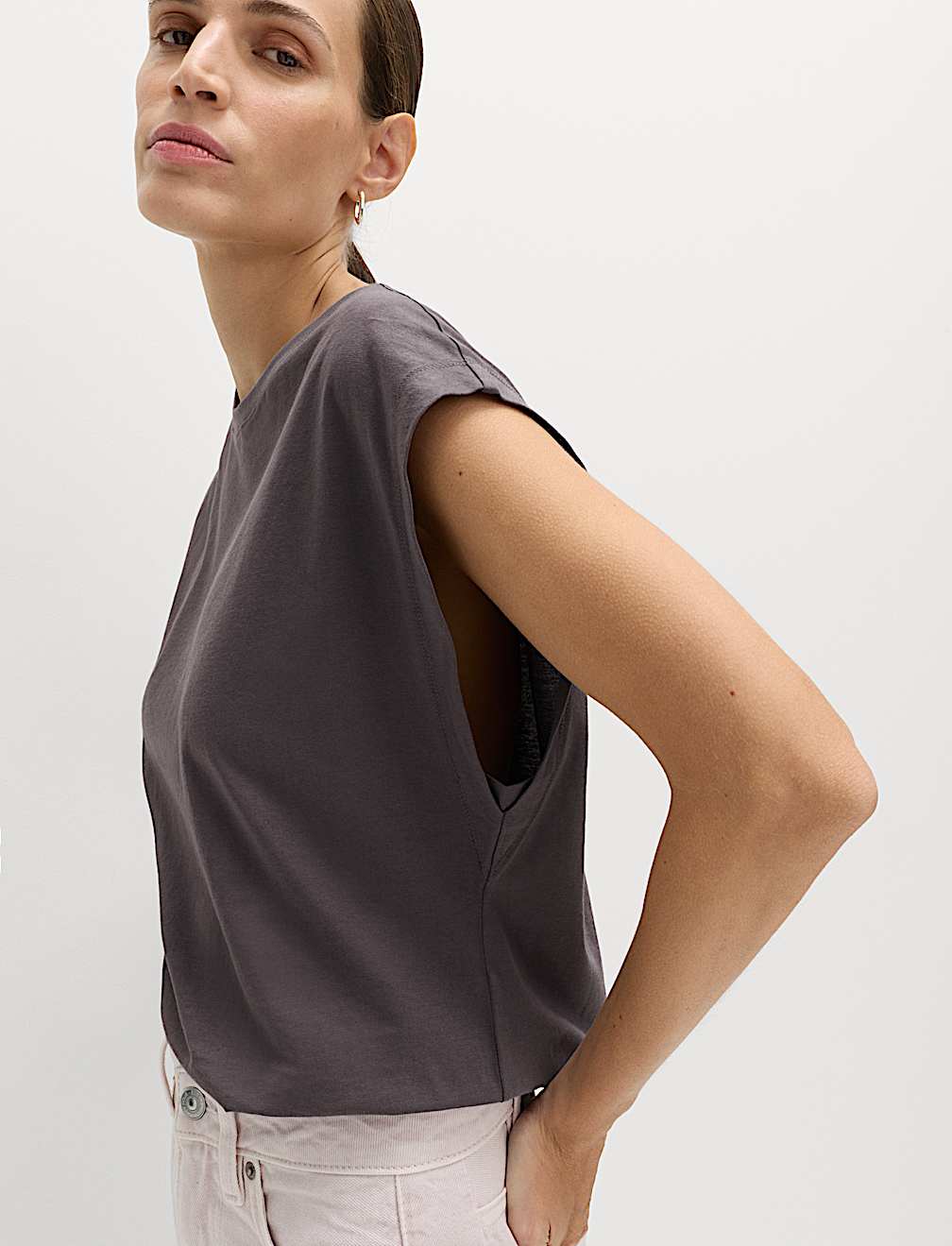 Pure Cotton Cap Sleeve T-Shirt